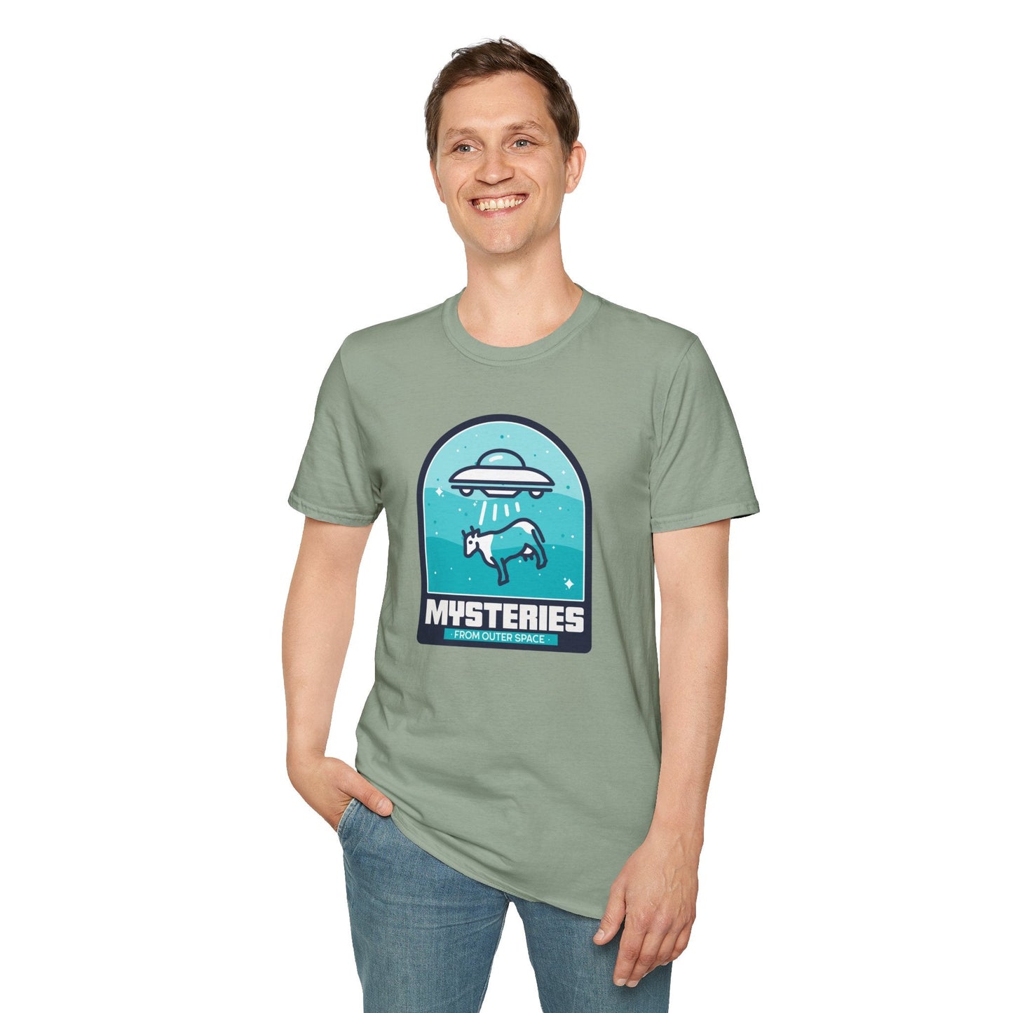 Mysteries UFO Abduction TShirt  Retro Alien Space Graphic Tee