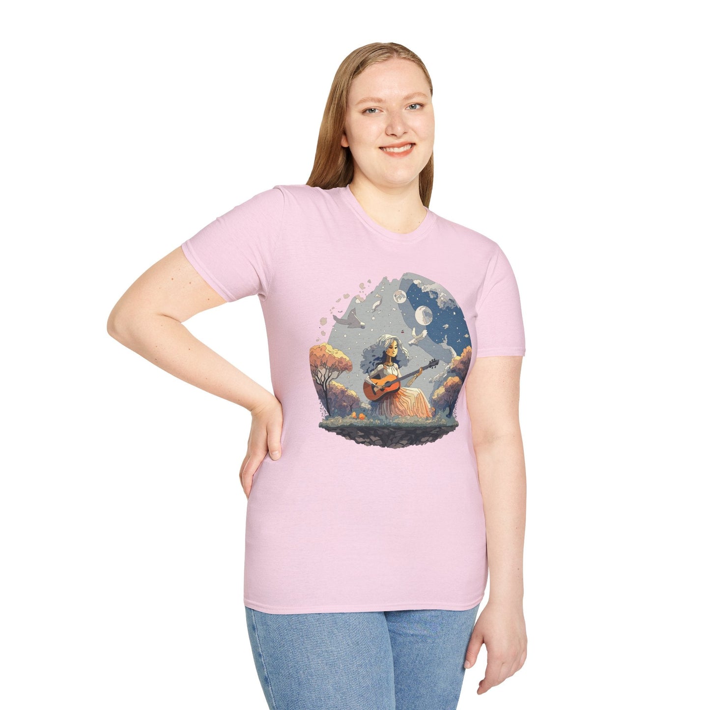 Womens Graphic T Shirt Art Design Tee Unisex Softstyle Cotton Shirt Everyday Comfort Durable Wear