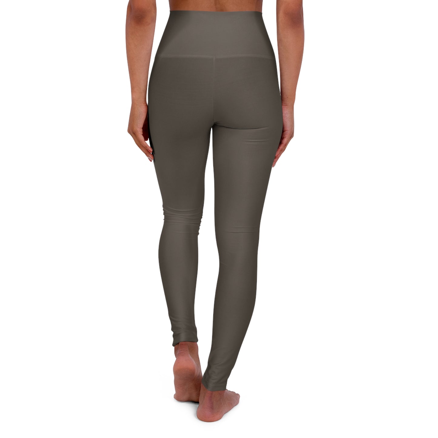 High-Waist Stone Olive Yoga Leggings Seamless Stretch Women's Seamless Dark Olive Poly-Span Activewear