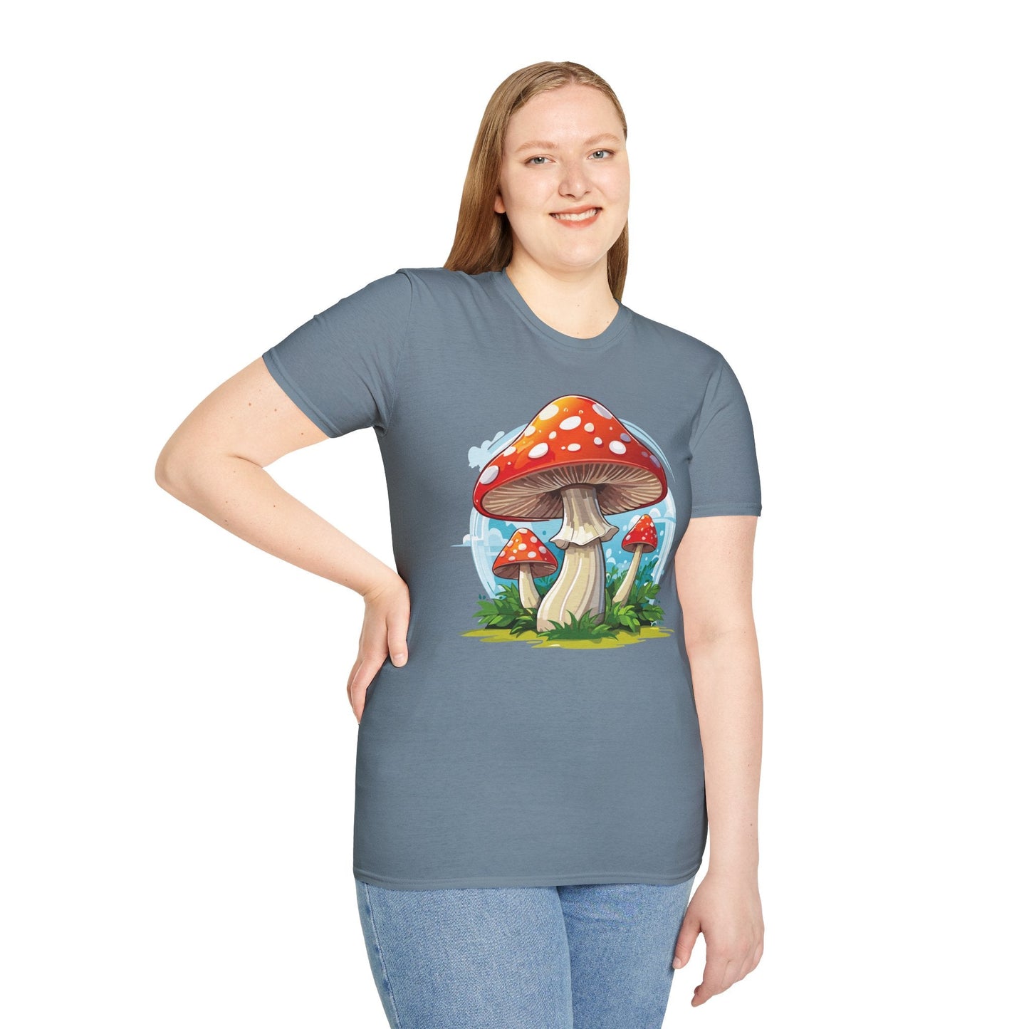 Funny Mashroom Graphic Unisex Softstyle Cotton With Cartoon Illustration Design 20