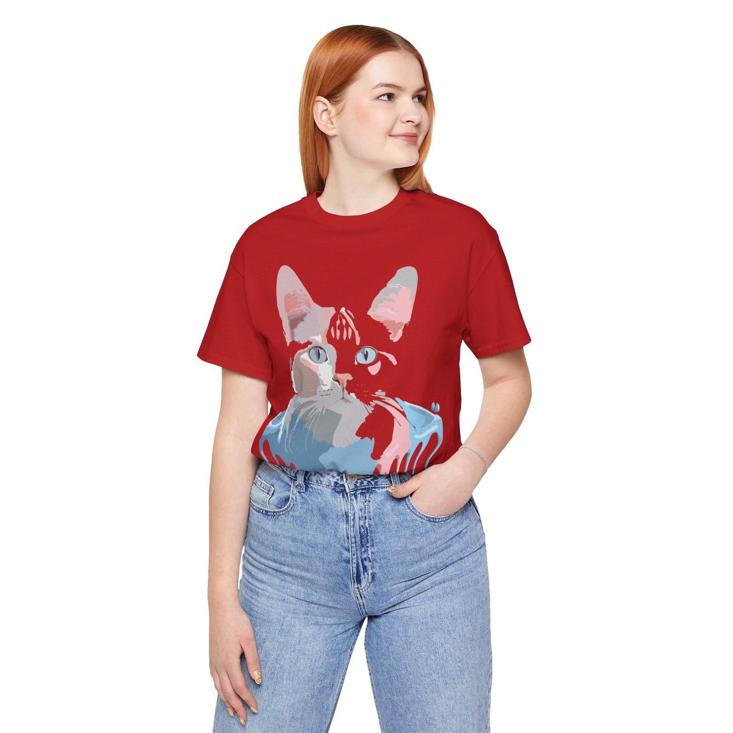 Cat Graphic T Shirt Unisex Short Sleeve Tee Vintage Inspired Artwork Adelpha
