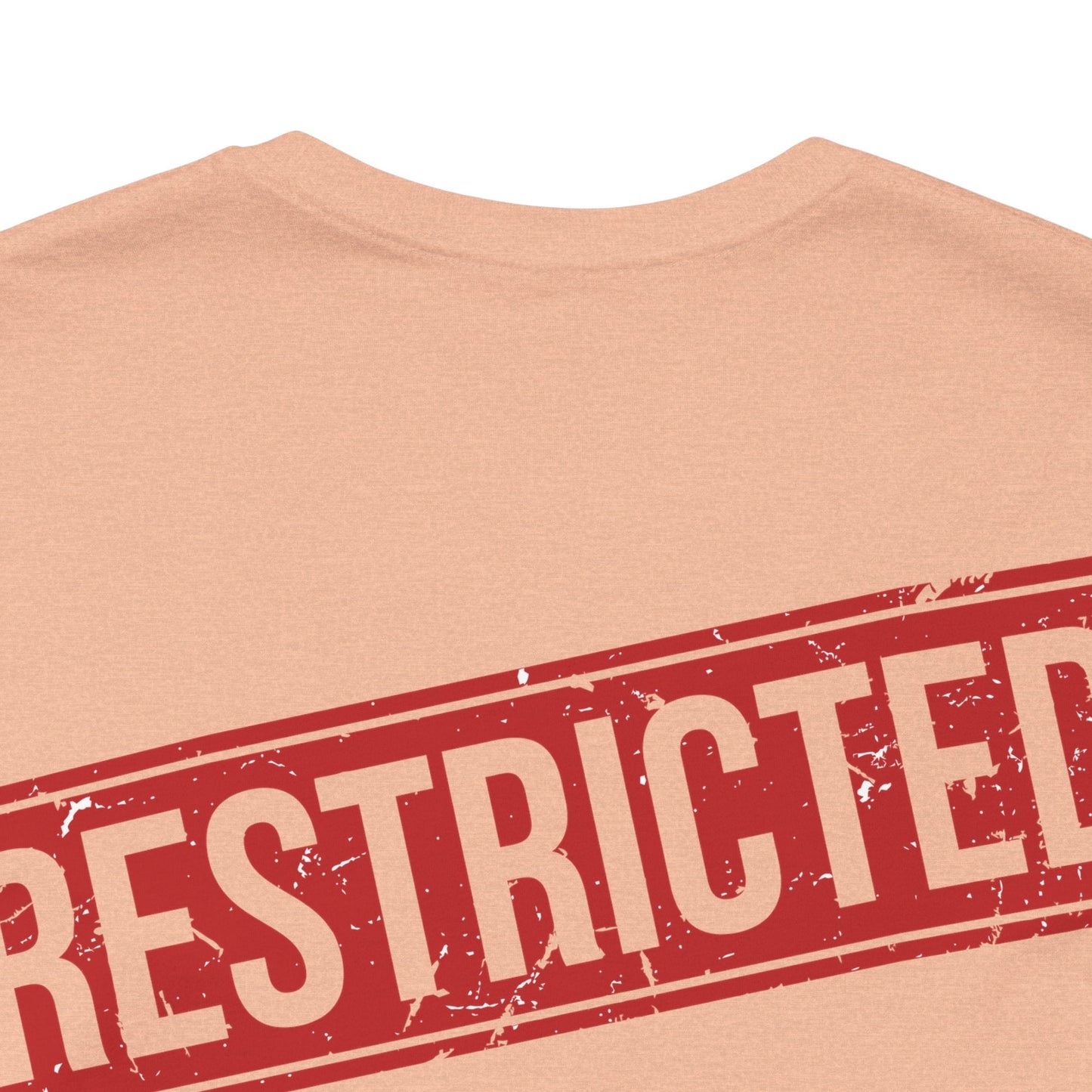 Tee Shirt With Red Stamp From Bad Galaxy Eco Friendly 100 Percent Cotton Printed In USA