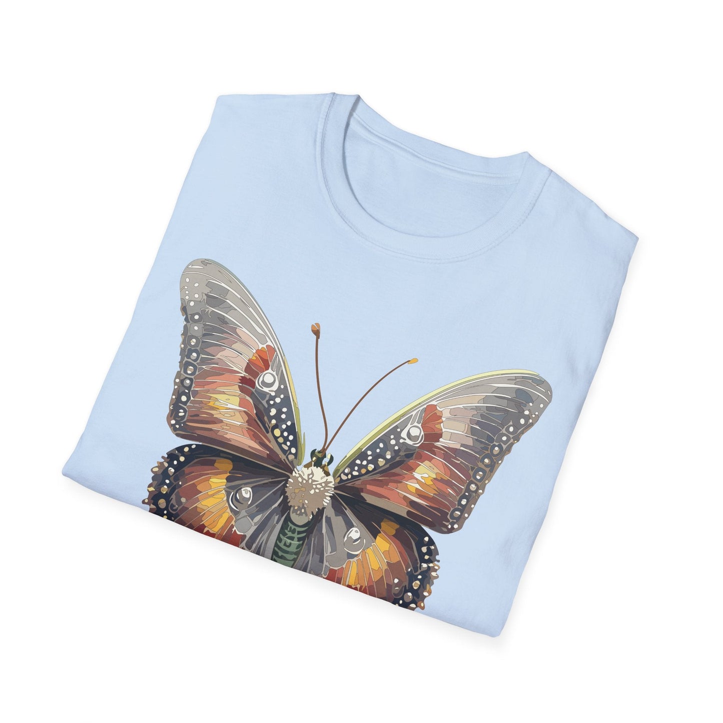 Butterfly Shirt Unisex Lightweight 100 Cotton Gildan Softstyle 64000 Tee Monarch Butterfly Design