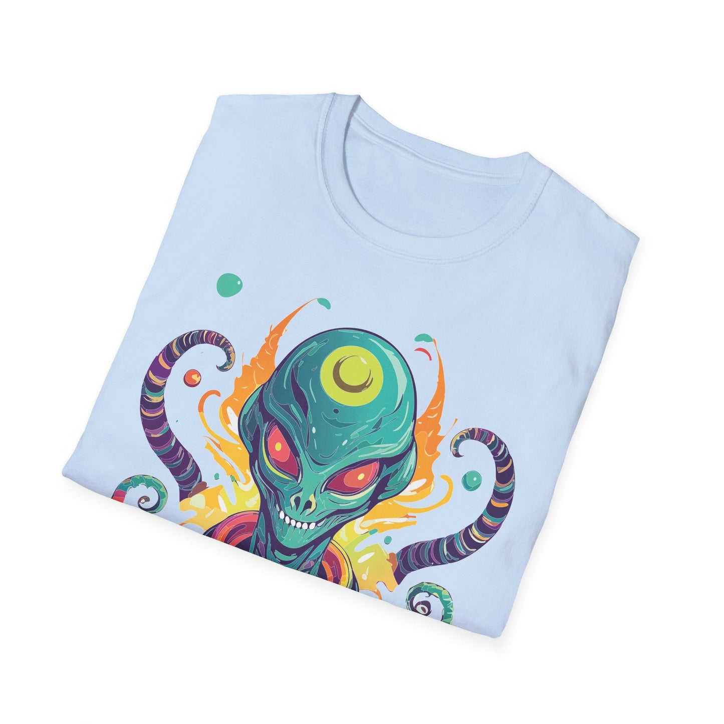 Alien Cosmos Unisex T Shirt With Aliens Design Gildan Softstyle 64000 Comfortable Lightweight Tee