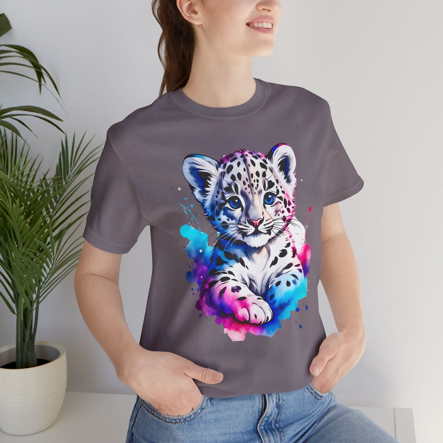 Baby Leopard Shirt, Cute Leopard Tee Shirt, Animal T-Shirt, Gepard Top, Animal Tees, Art Design T-Shirt, Graphic Tee