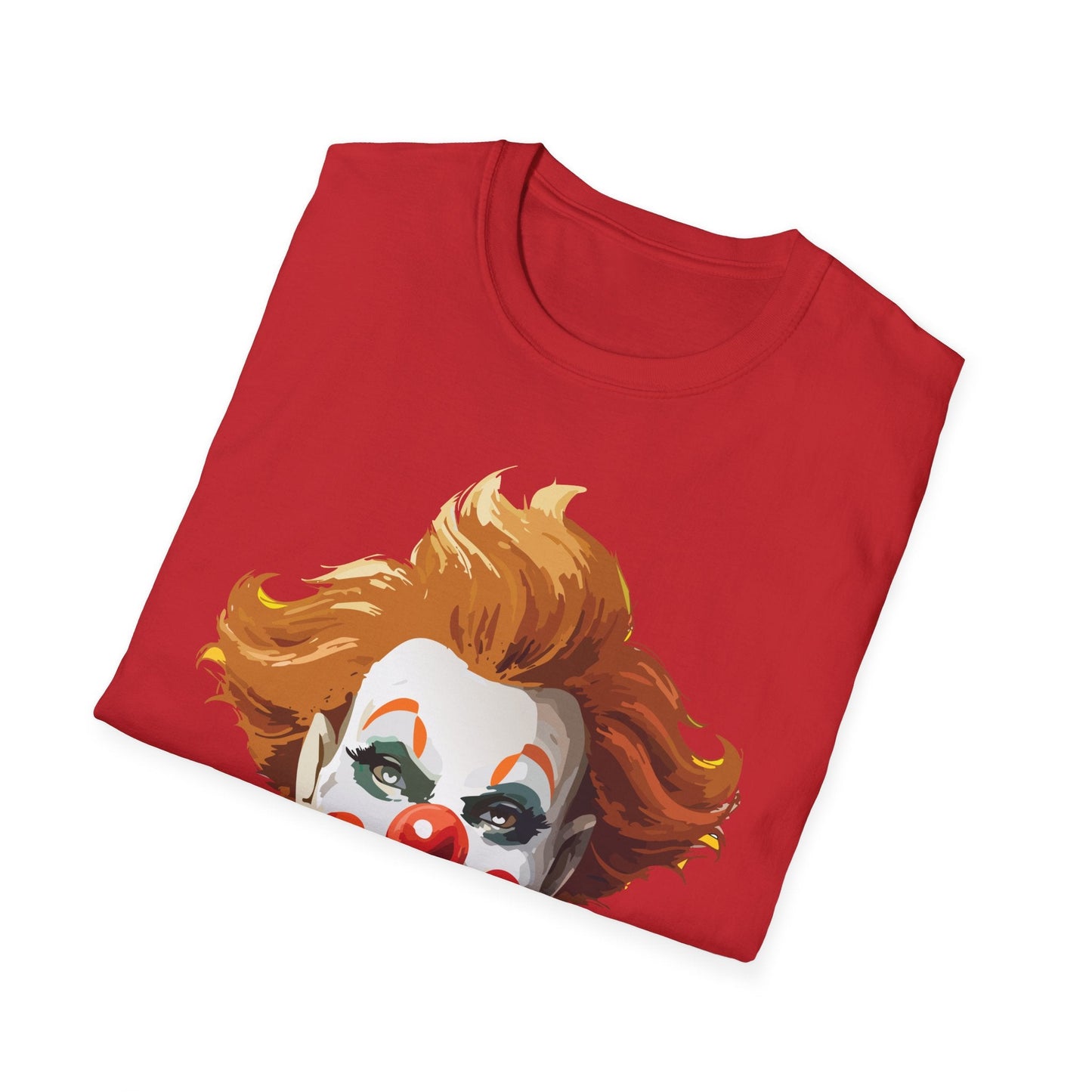 Clown Theme T Shirt Funny Man Circus Scary Man Unisex Gildan Softstyle Graphic Tee Everyday Wear