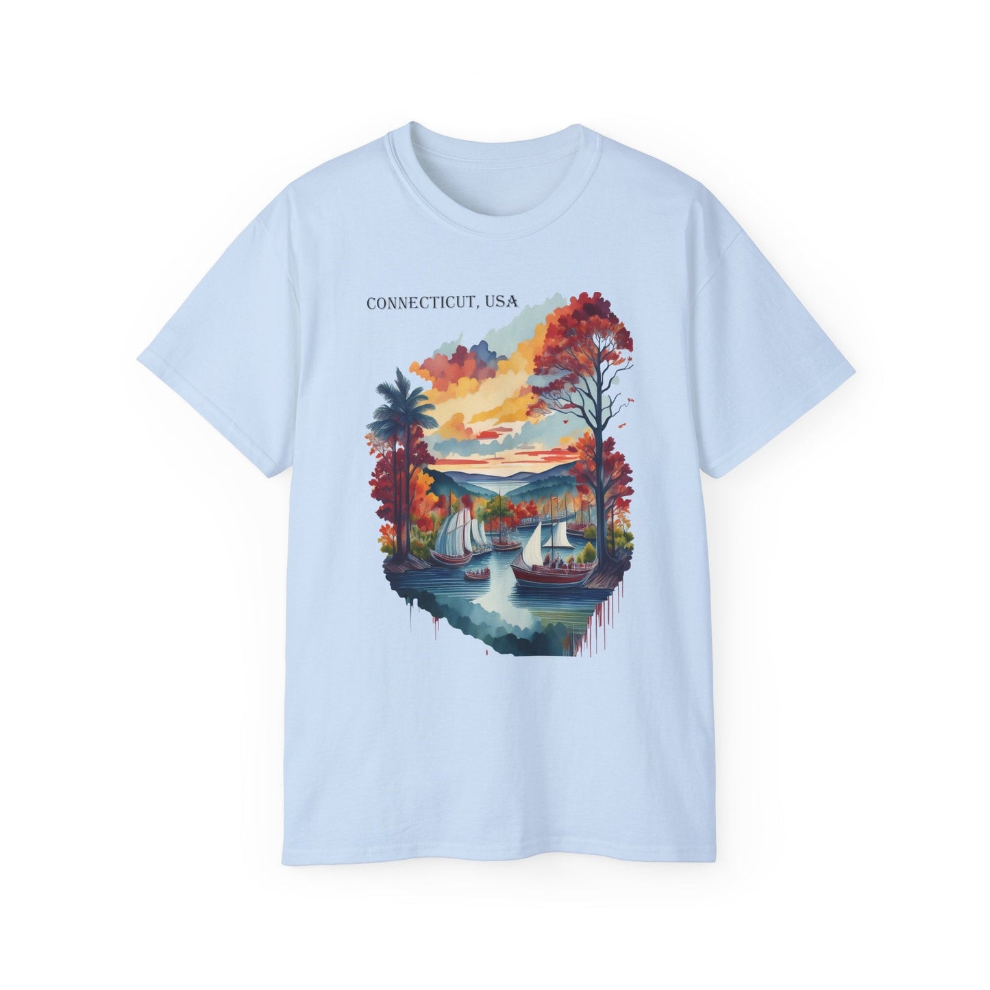 Connecticut Graphic Unisex Cotton T‑Shirt 1