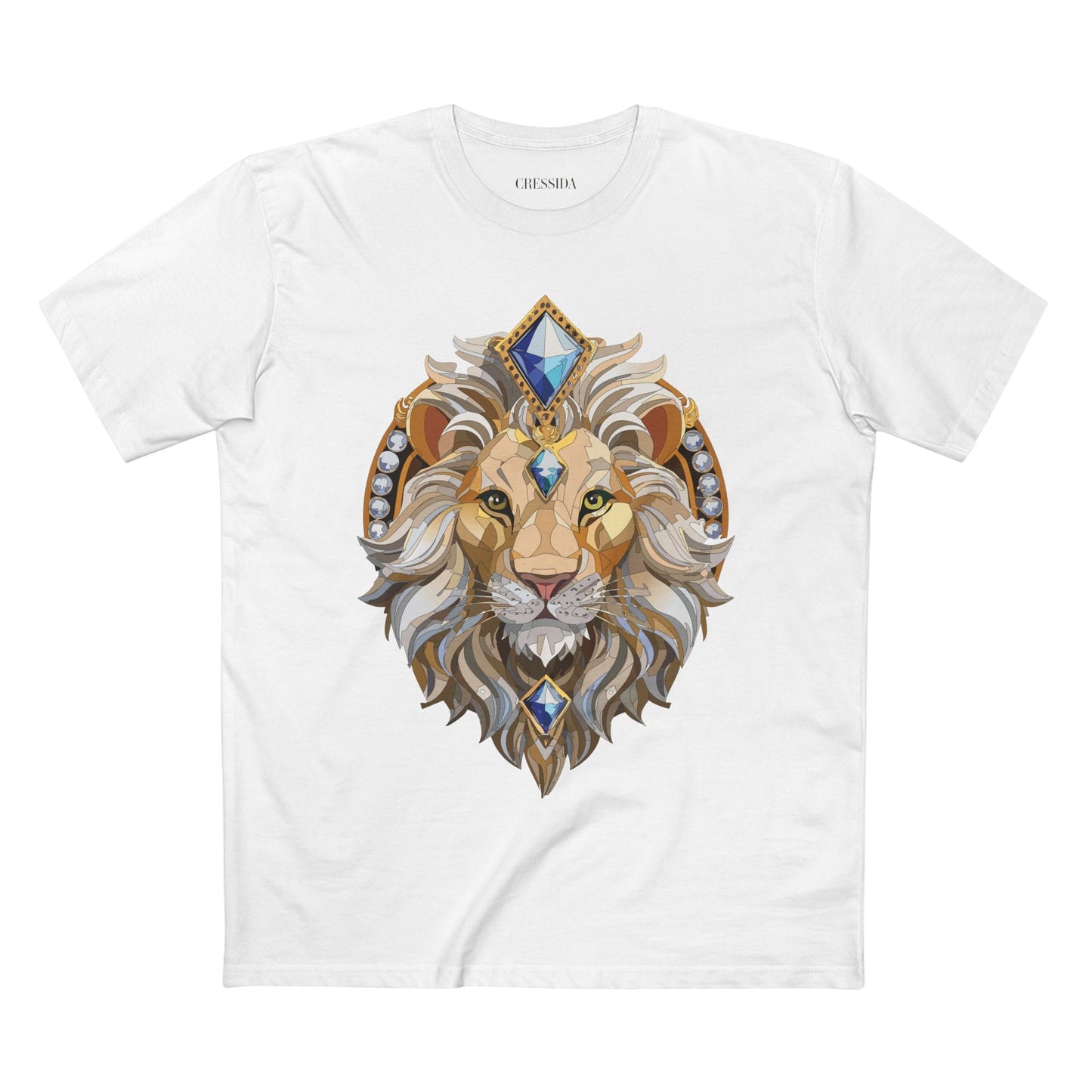 Lion Graphic Unisex 100 Cotton Tee With Unique Animal Golden Medallion Art Design 9