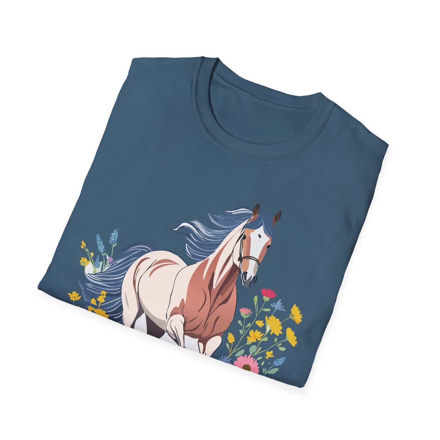 Unisex Horse Tee Softstyle Cotton Shirt With Animals Design Graphic
