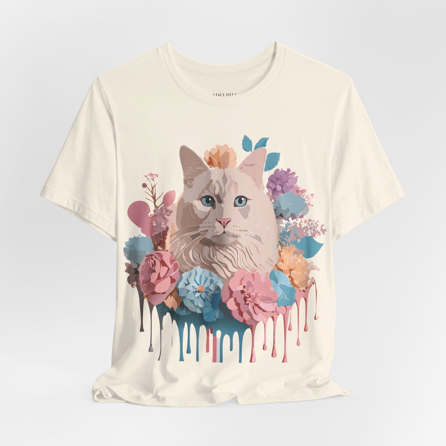 Cat Graphic Tee Unisex Short Sleeve Shirt With Vintage Art Adelpha