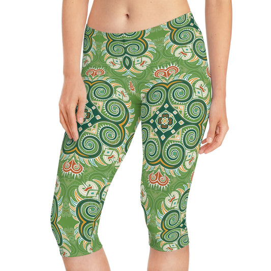 Capri-Leggings mit traditionellem Print