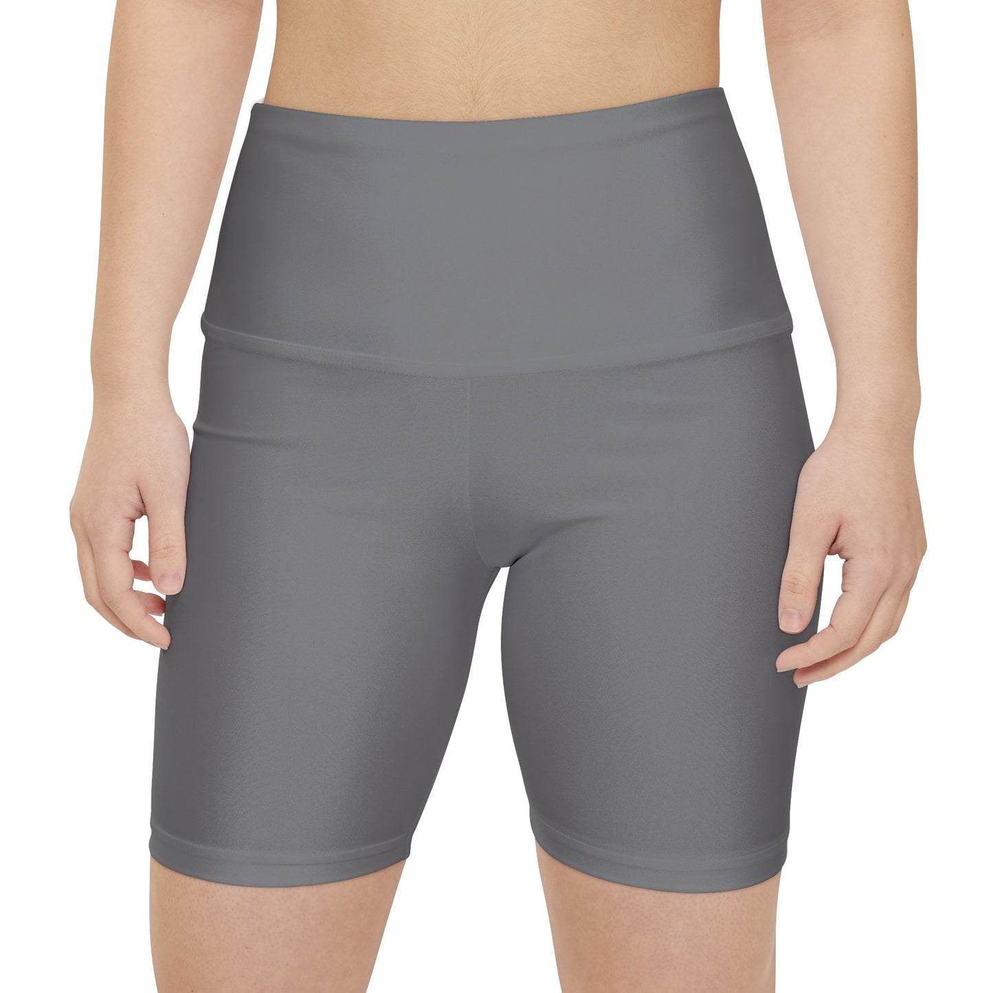 Grey Women's Grey High-Waist Workout Shorts – Performance Biker Shorts