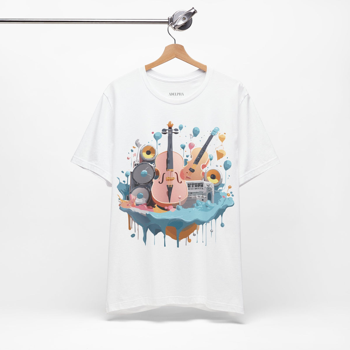 Music Graphic Unisex Cotton Bella+Canvas Tee with Art Design n192