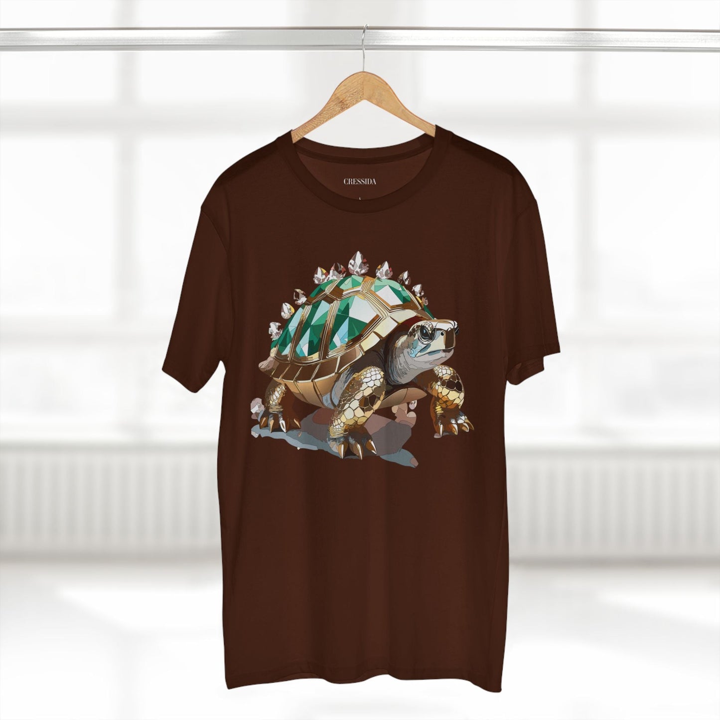 Turtle Graphic Unisex 100 Cotton Tee With Unique Animal Golden Medallion Art Design 33