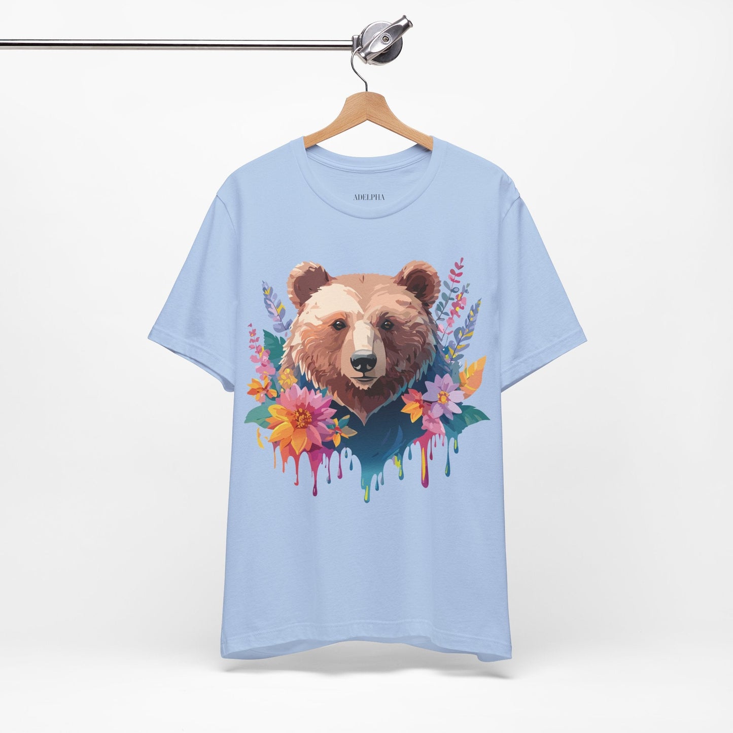 Bear Graphic Unisex 100 Cotton Short Sleeve Art Design Vintage T-Shirt 5