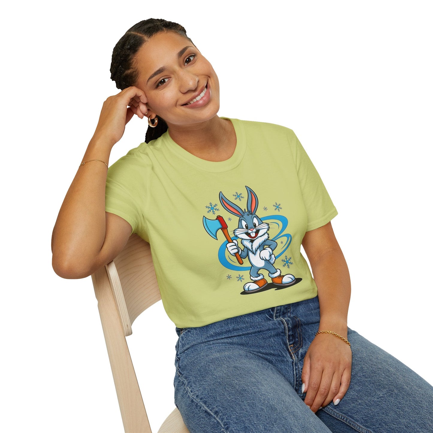 Bugs Bunny T Shirt Cartoon Print Unisex Softstyle Tee Gildan 64000 100 Percent Cotton
