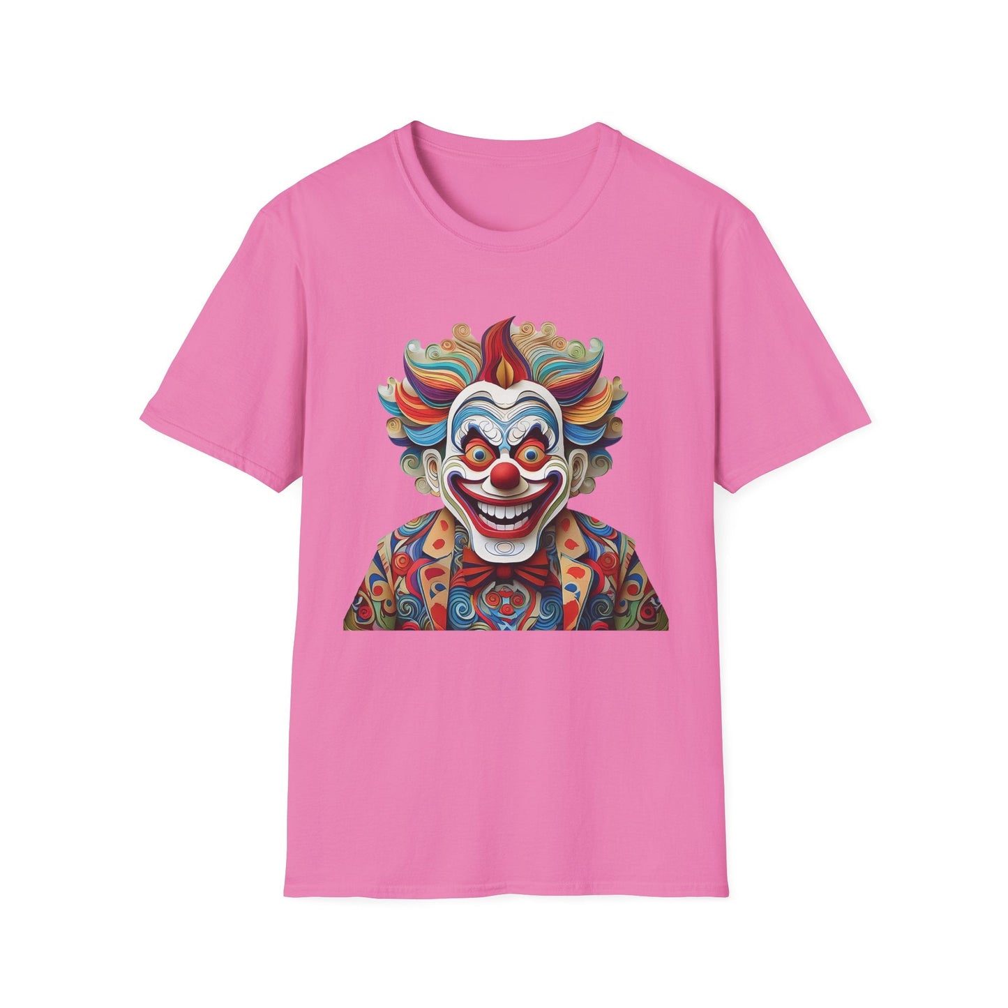 Graphic Clown Themed Unisex Softstyle Tee Funny Man Circus Scary Man Gildan 64000