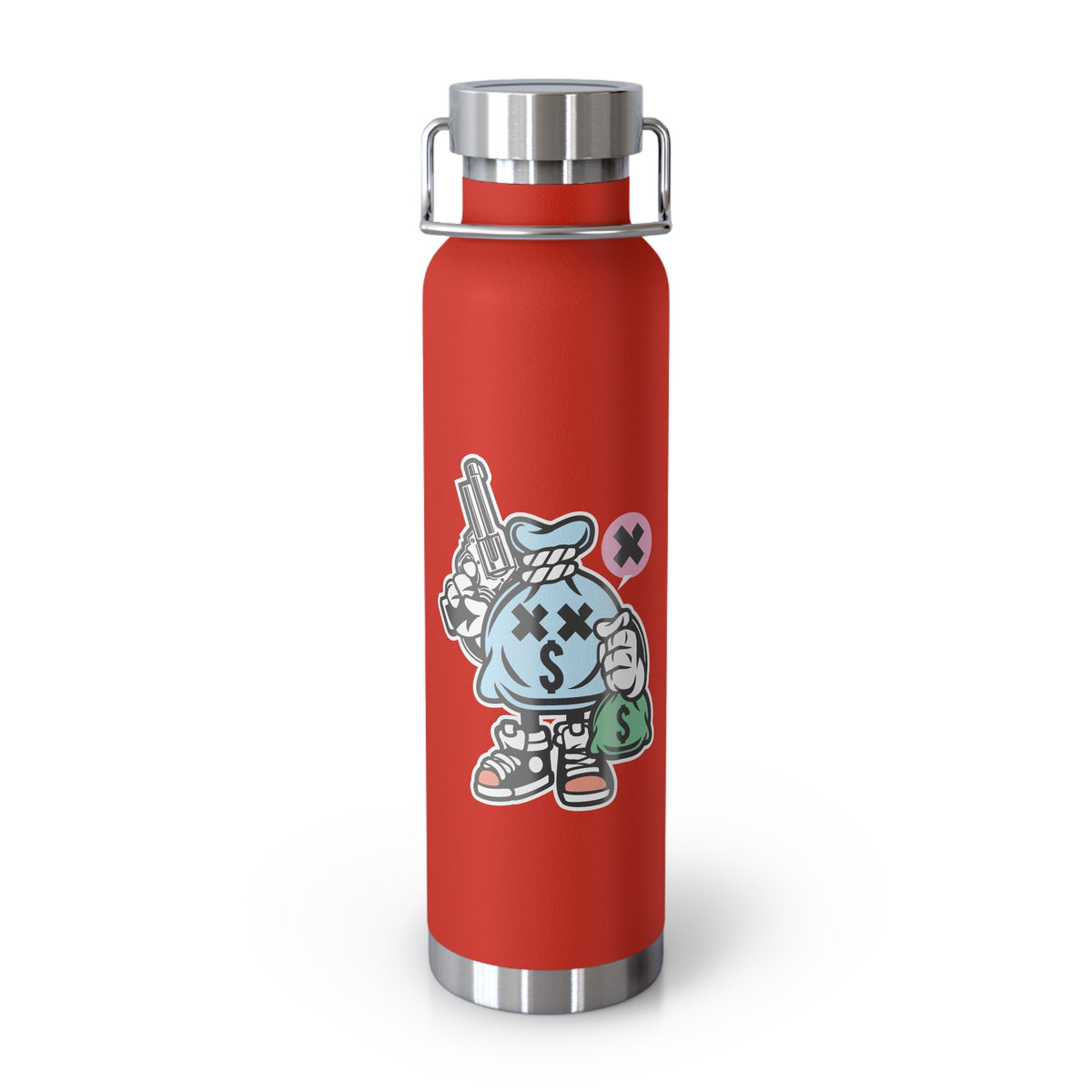 22oz Copper Insulated Water Bottle with Cartoon Design - CV99