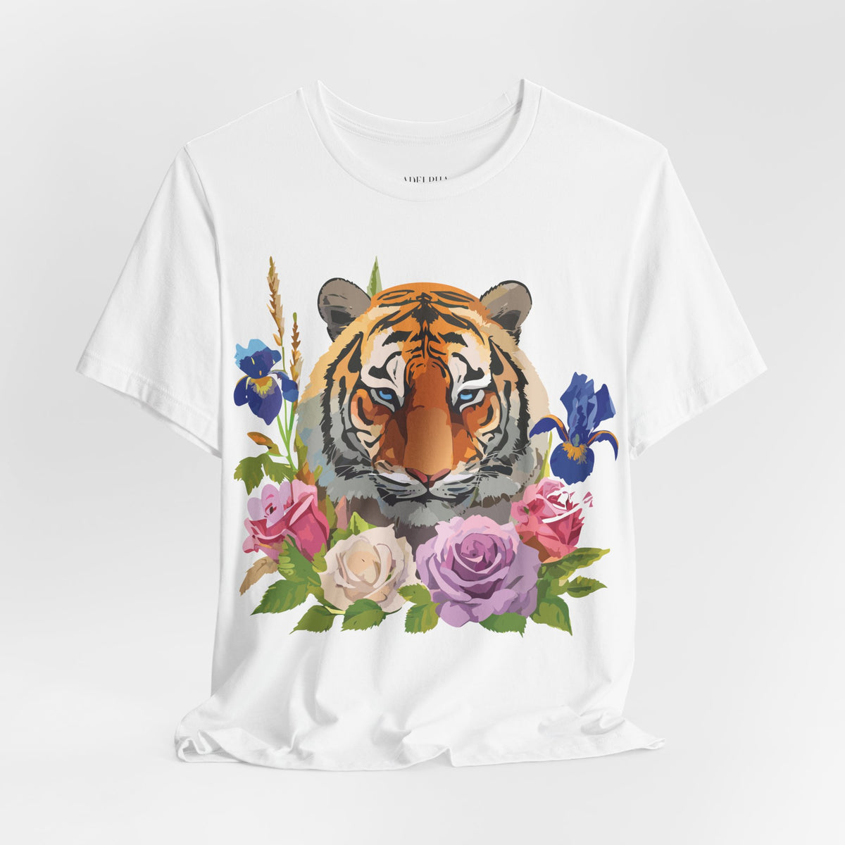 Tiger Graphic Unisex Cotton Bella+Canvas Tee with Art Animal Design d92
