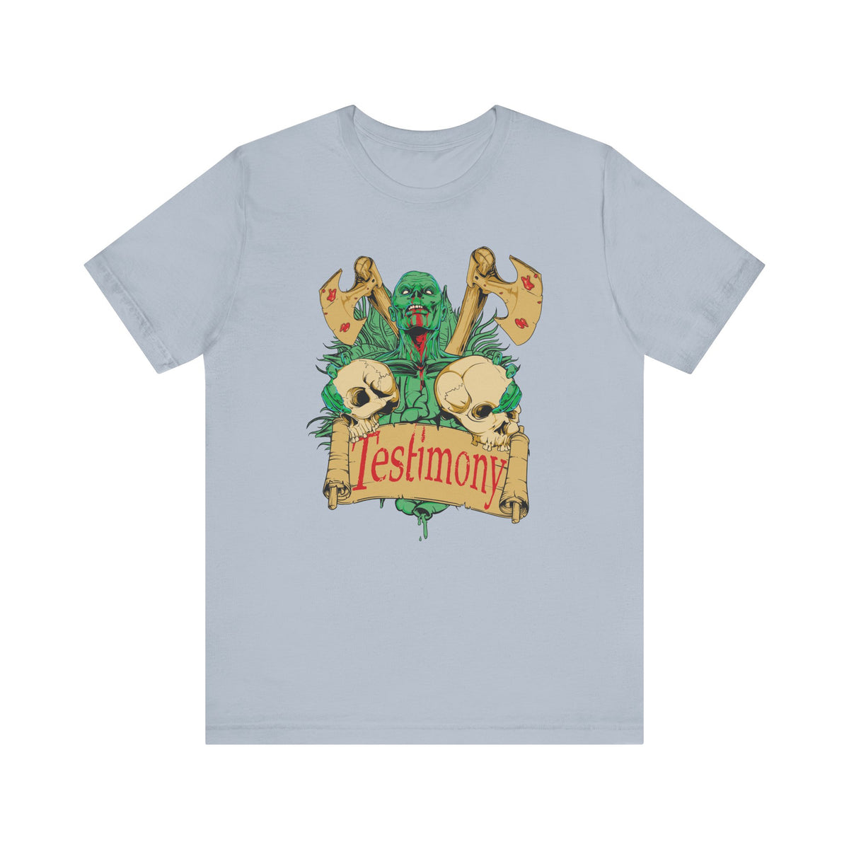 Cthulhu Skull Axes Testimony Tee Lovecraft Horror Mythos Unisex Cotton Shirt Art-42