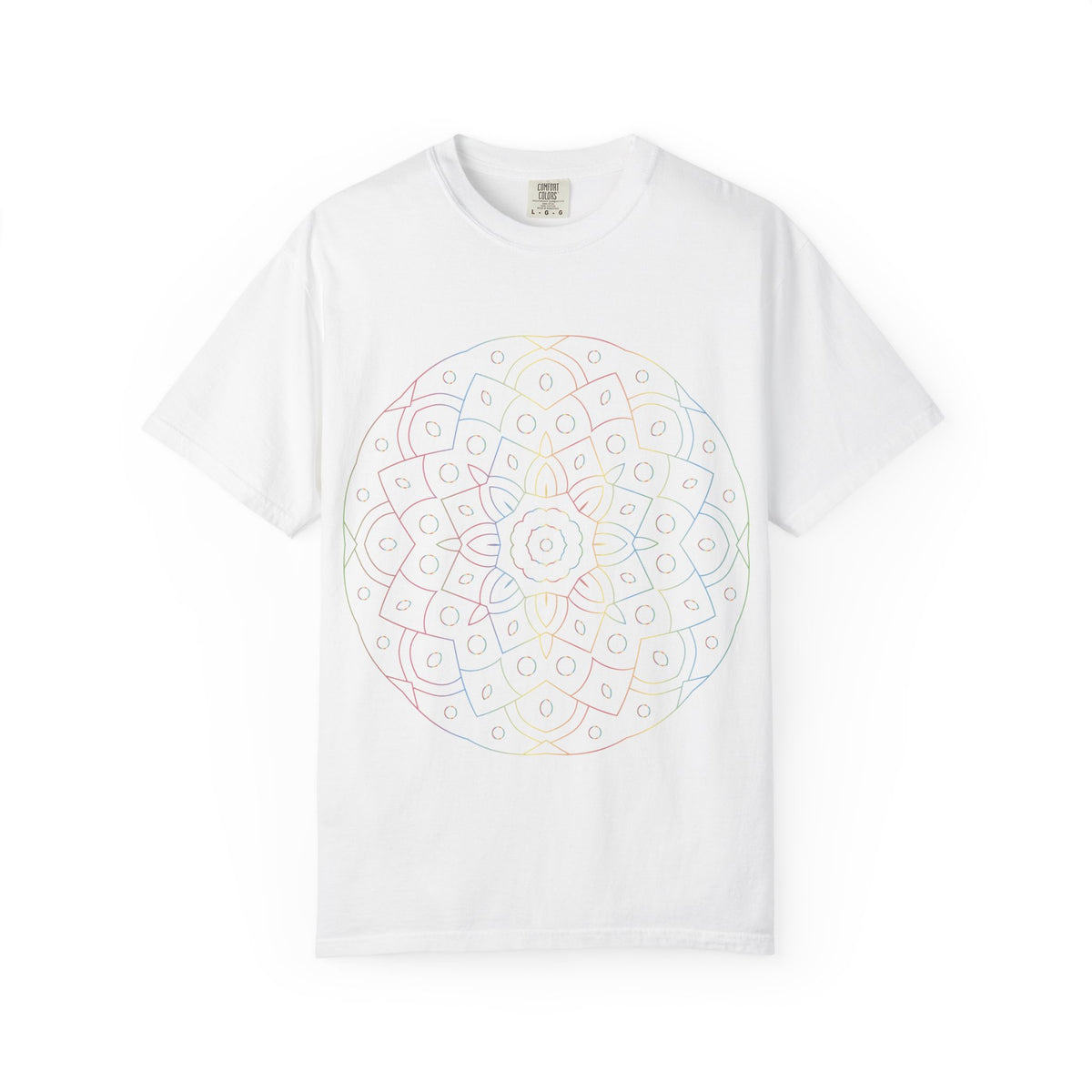 Unisex Garment Dyed Cotton T-Shirt with Mandala Graphic Design