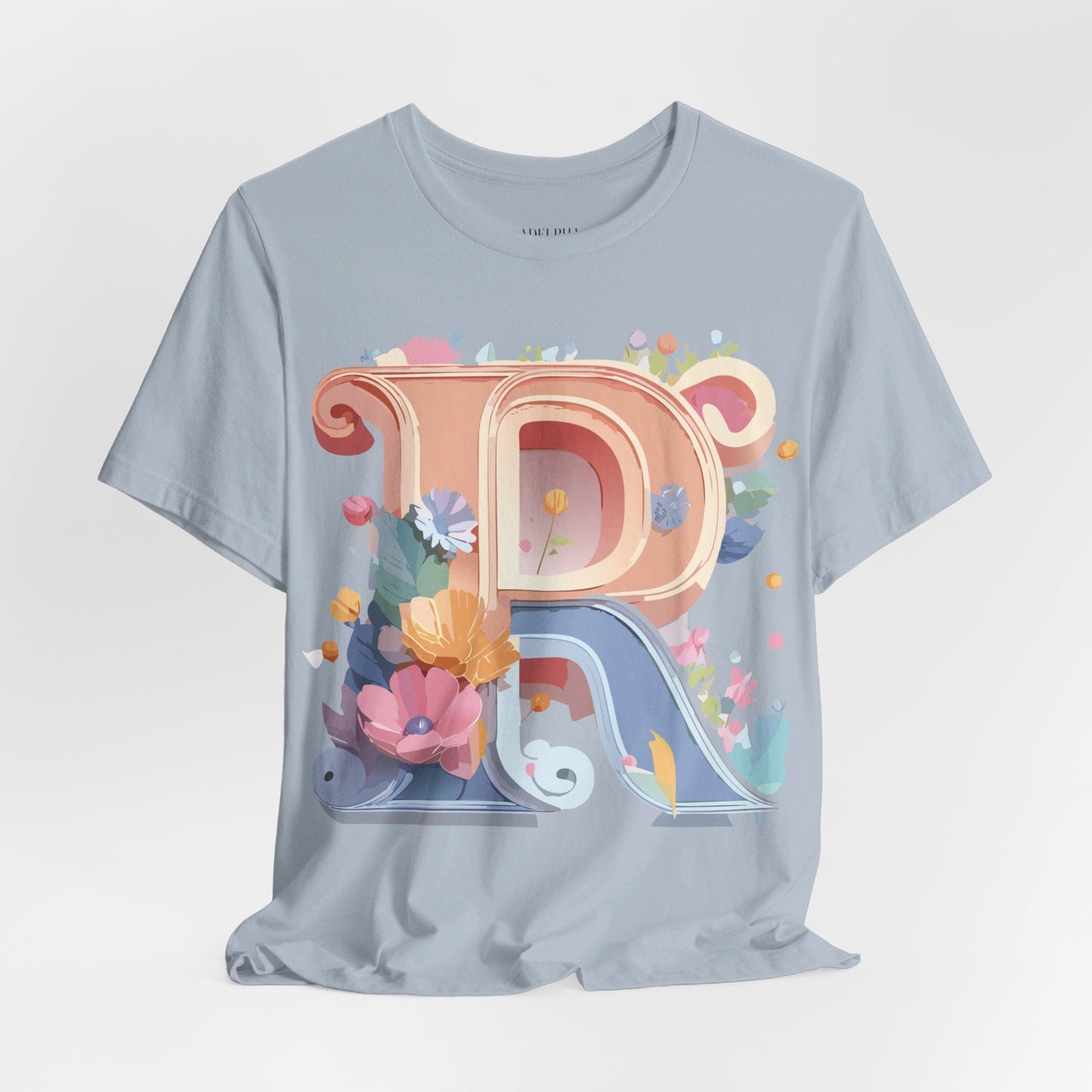 Letter R Shirt Graphic Tee Unisex Short Sleeve By Adelpha Vintage Art Design Tee