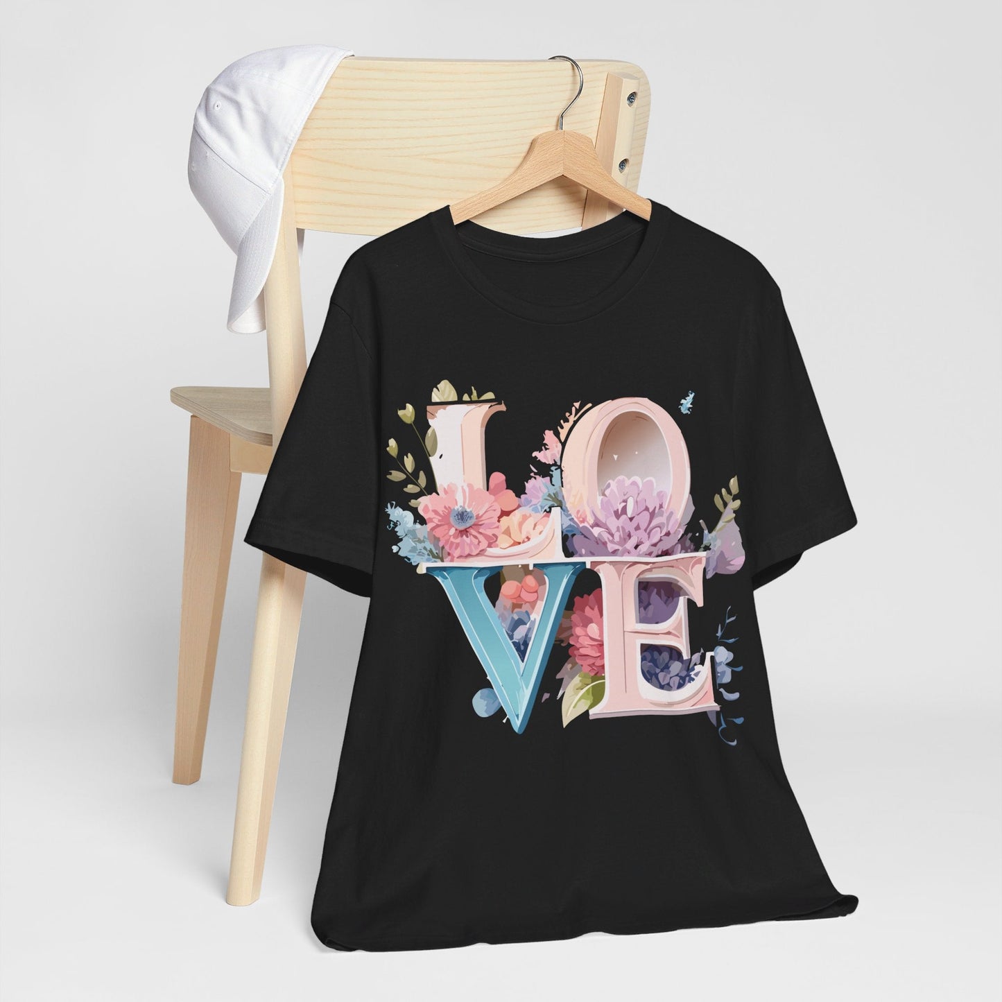 Valentine Day Graphic Unisex 100 Cotton Vintage Artwork with Love and Flower Design Tee 42