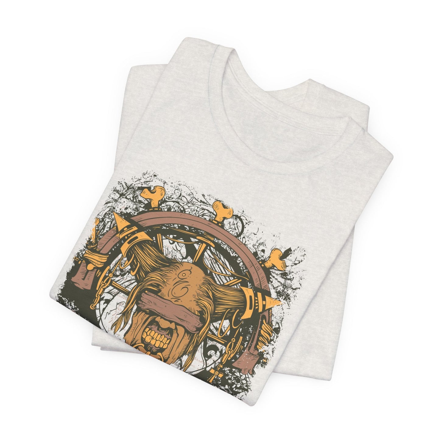 Skull Nordic Warrior Graphic Unisex Cotton T-Shirt r12