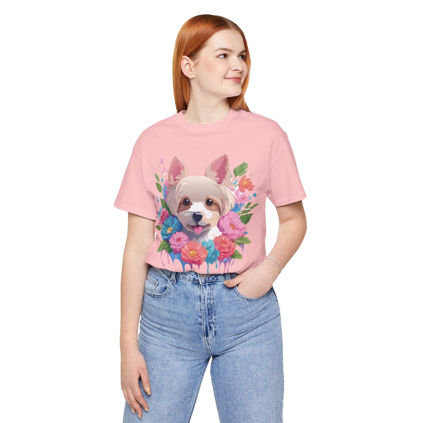 Unisex Graphic T Shirt With Original Adelpha Artwork Vintage Inspired Dog Design