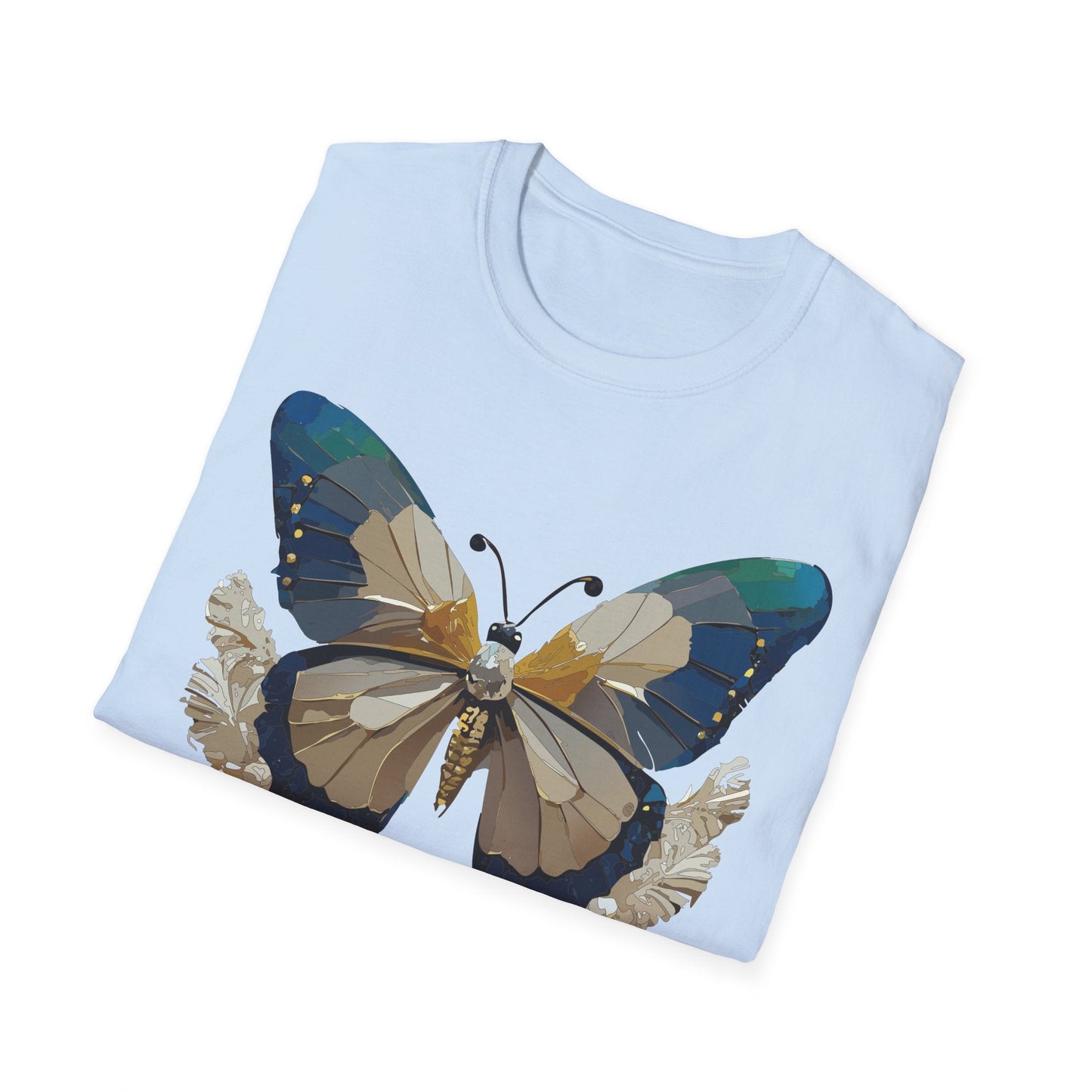 Butterfly Themed Unisex T Shirt With Monarch Design Gildan Softstyle 64000 Premium Ring Spun Cotton
