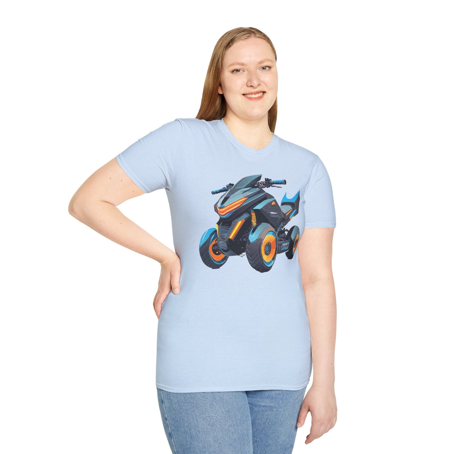 Unisex Motorcycle Art Design T Shirt Softstyle 64000 MTB Graphic Tee For Riders