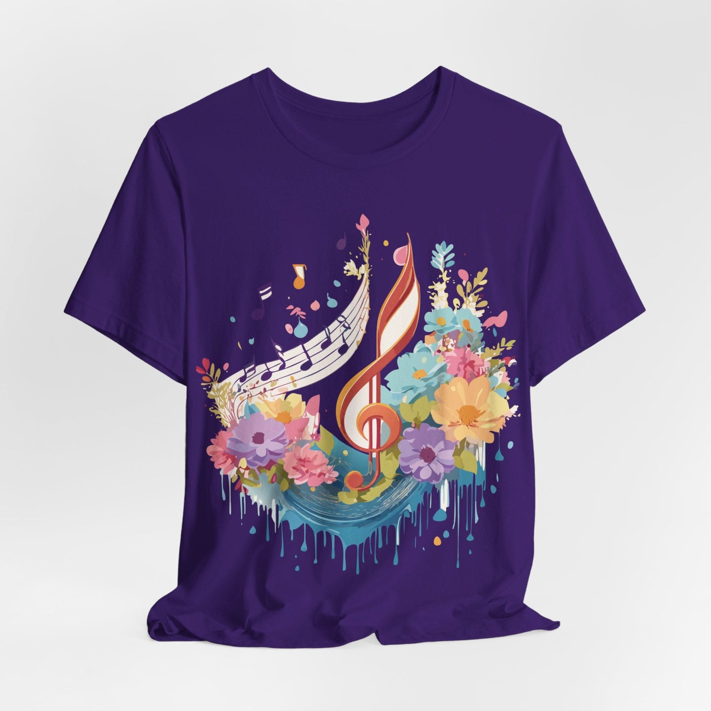 Music Graphic Unisex 100 Cotton Vintage Art with Musical Elements Tee 106