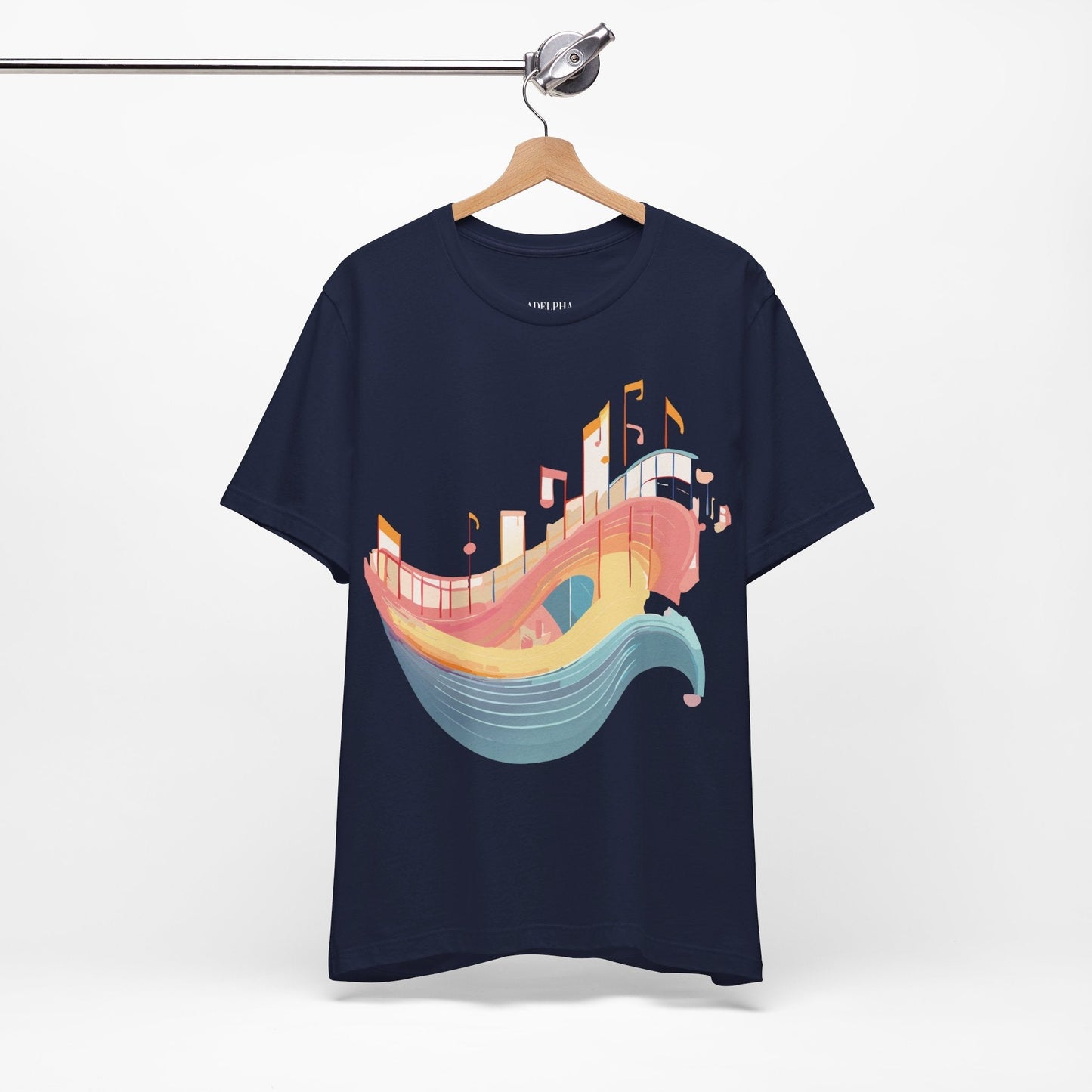 Music Graphic Unisex 100 Cotton Vintage Art with Musical Elements Tee 22