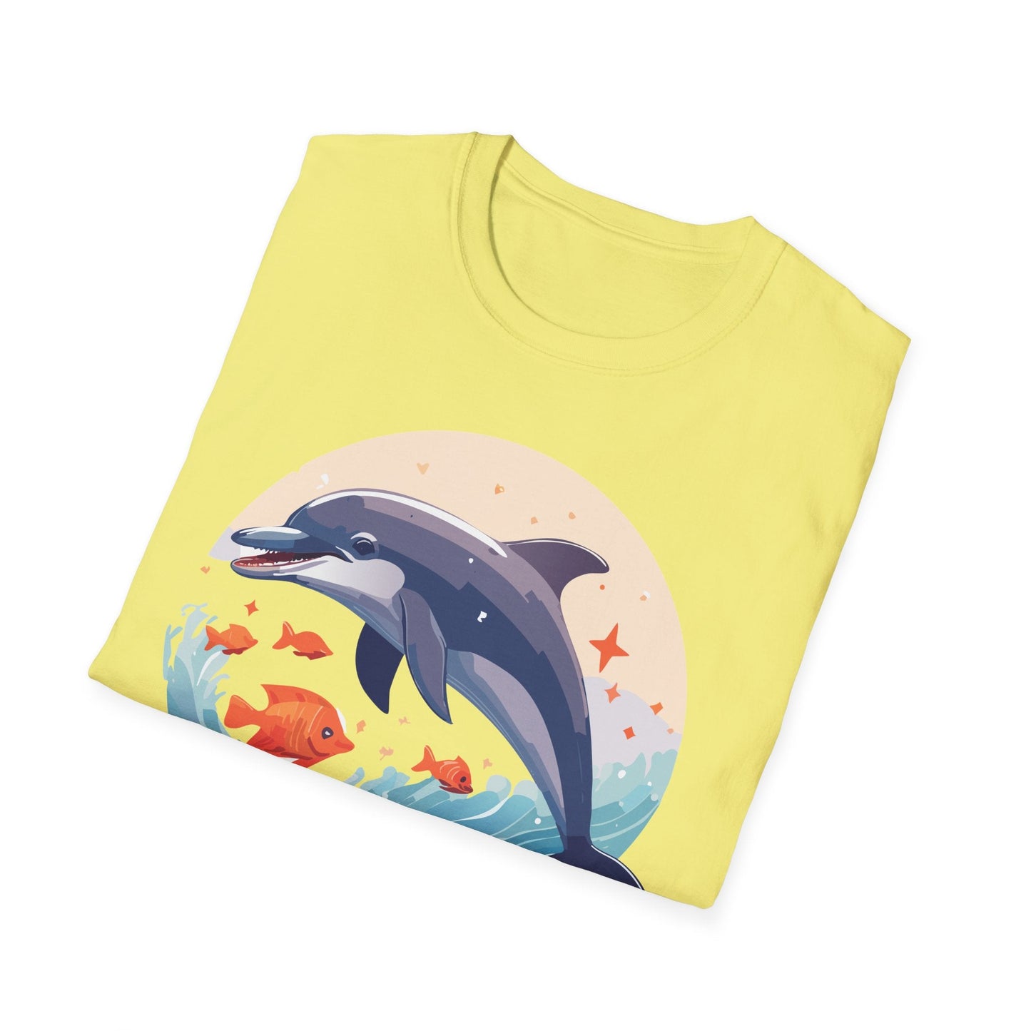 Unisex Dolphin Shirt Gildan Softstyle 64000 Short Sleeve Fish Tee With Dolphin Graphic