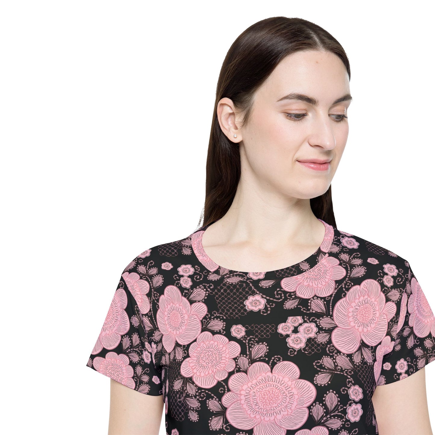 Lace Print Poly Shirt, Poly Shirt with Lace Print, Lace Shirt 64