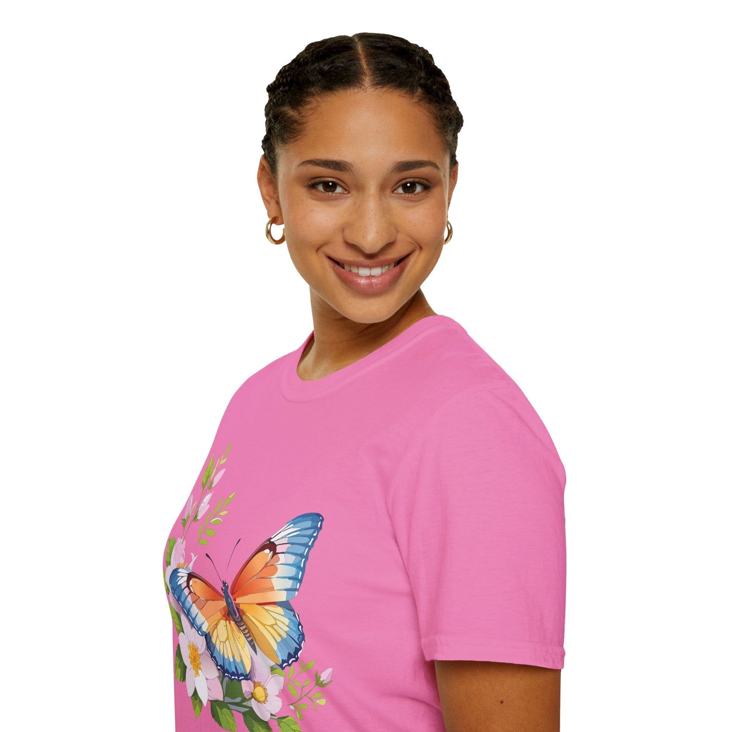Butterfly T Shirt Unisex Monarch Design Gildan Softstyle 64000 Ring Spun Cotton Tee