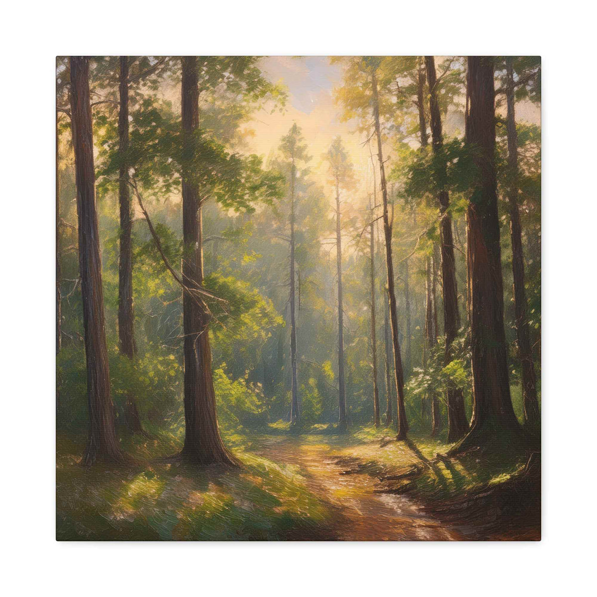 Forest Print Canvas, Trees Oil Paint Print 20x20, 24x24, 30x30, 32x32, 36x36 Art Design Print Pine-Wood Inner Frame MC-70