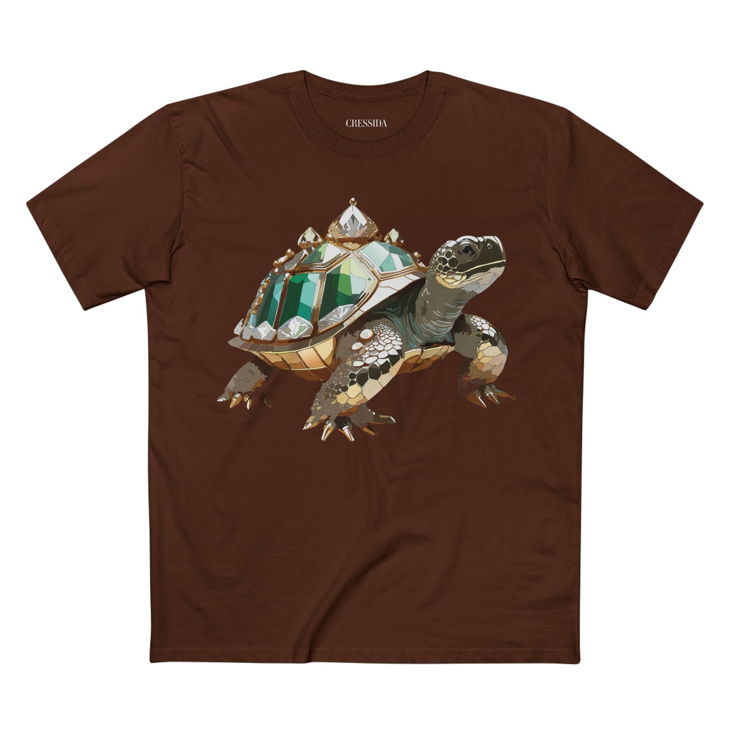 Turtle Graphic Unisex 100 Cotton Tee With Unique Animal Golden Medallion Art Design 32