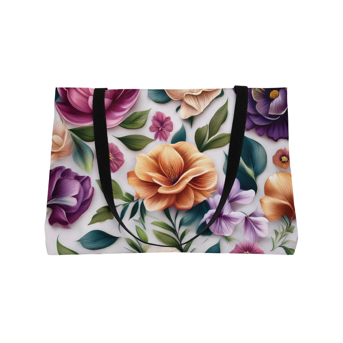 Floral Print Poly Canvas Weekender Bag 14