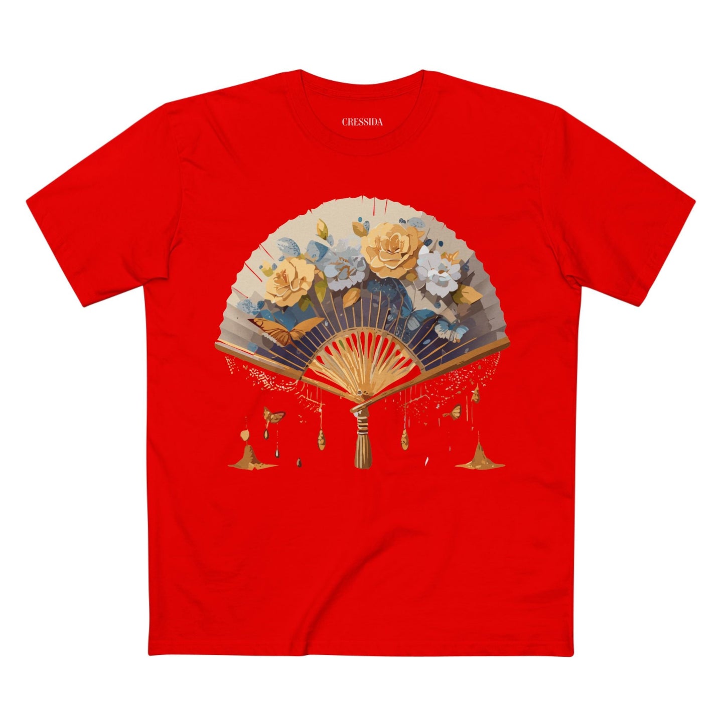 Antique Fan Graphic Design T-Shirt Unisex 100 Cotton Floral Carnival Artwork Tee 2