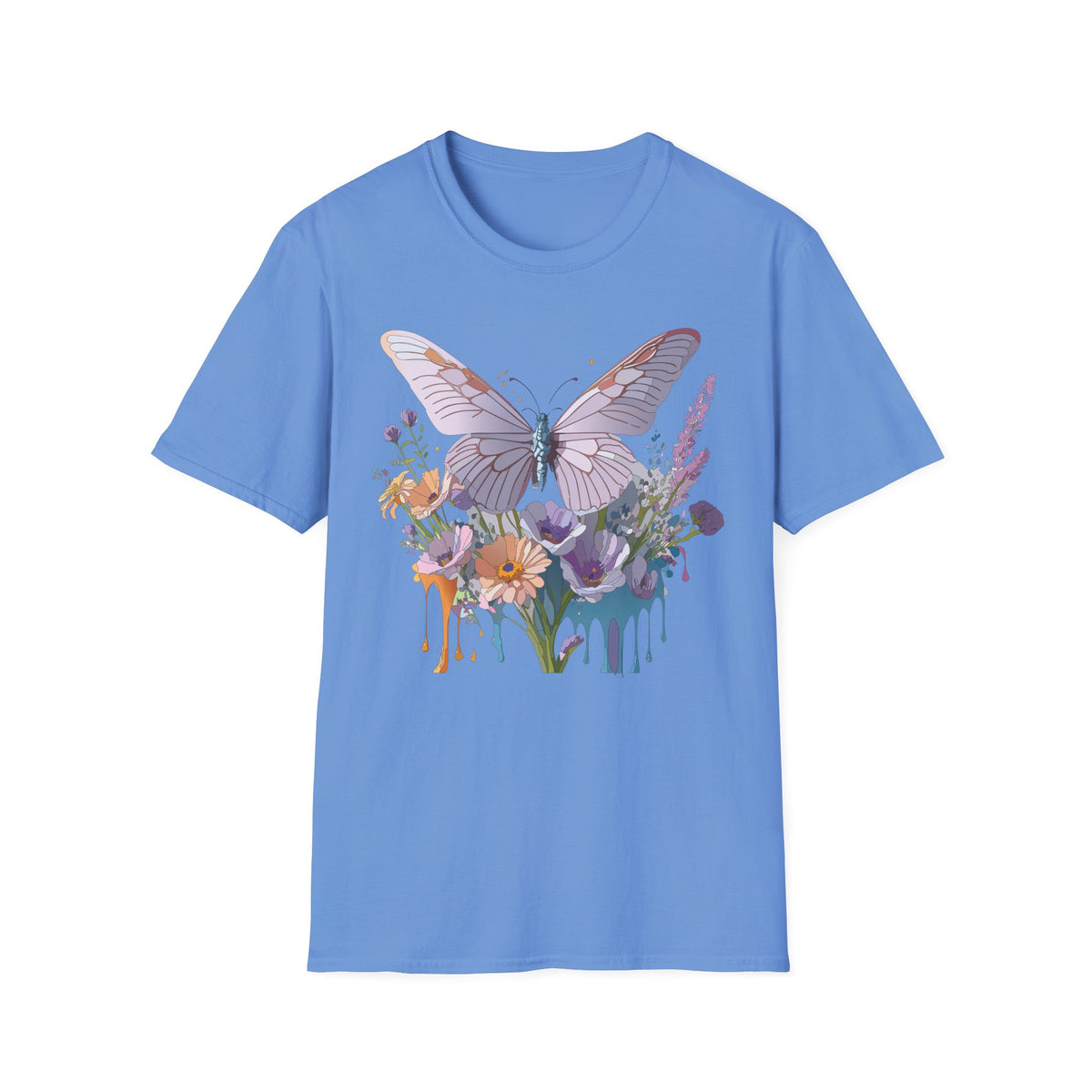 Butterfly Floral T‑Shirt — Pastel Garden Wings Graphic Tee Unisex 100 Cotton Gildan T-Shirt