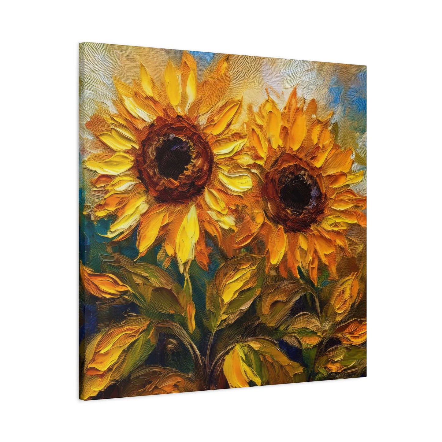 Sunflowers Print Canvas, Flowers Oil Paint Print 20x20, 24x24, 30x30, 32x32, 36x36, Floral Art Design Print Non-Frame MC-25