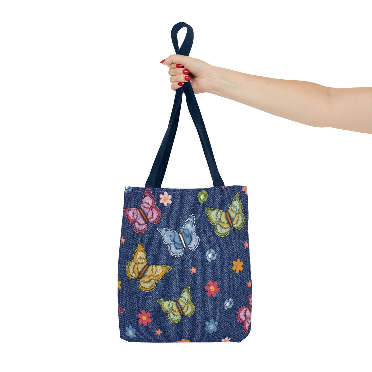 Denim Fabric Imitation Print Unisex Canvas Bag Poly Spun 3 Sizes Tote Bag 166
