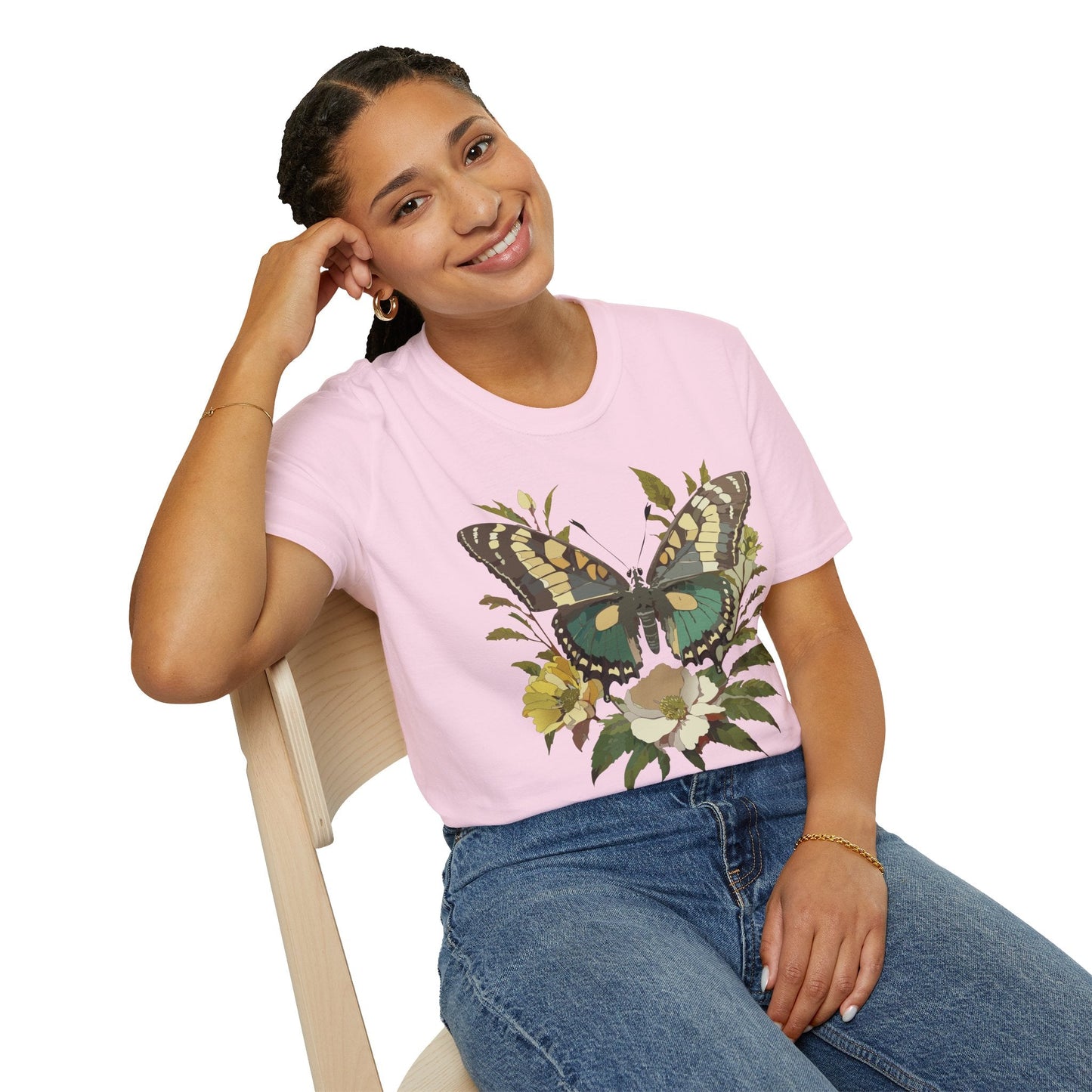 Butterfly Shirt Unisex Monarch Butterfly Tee Gildan Softstyle 64000 100 Percent Ring Spun Cotton