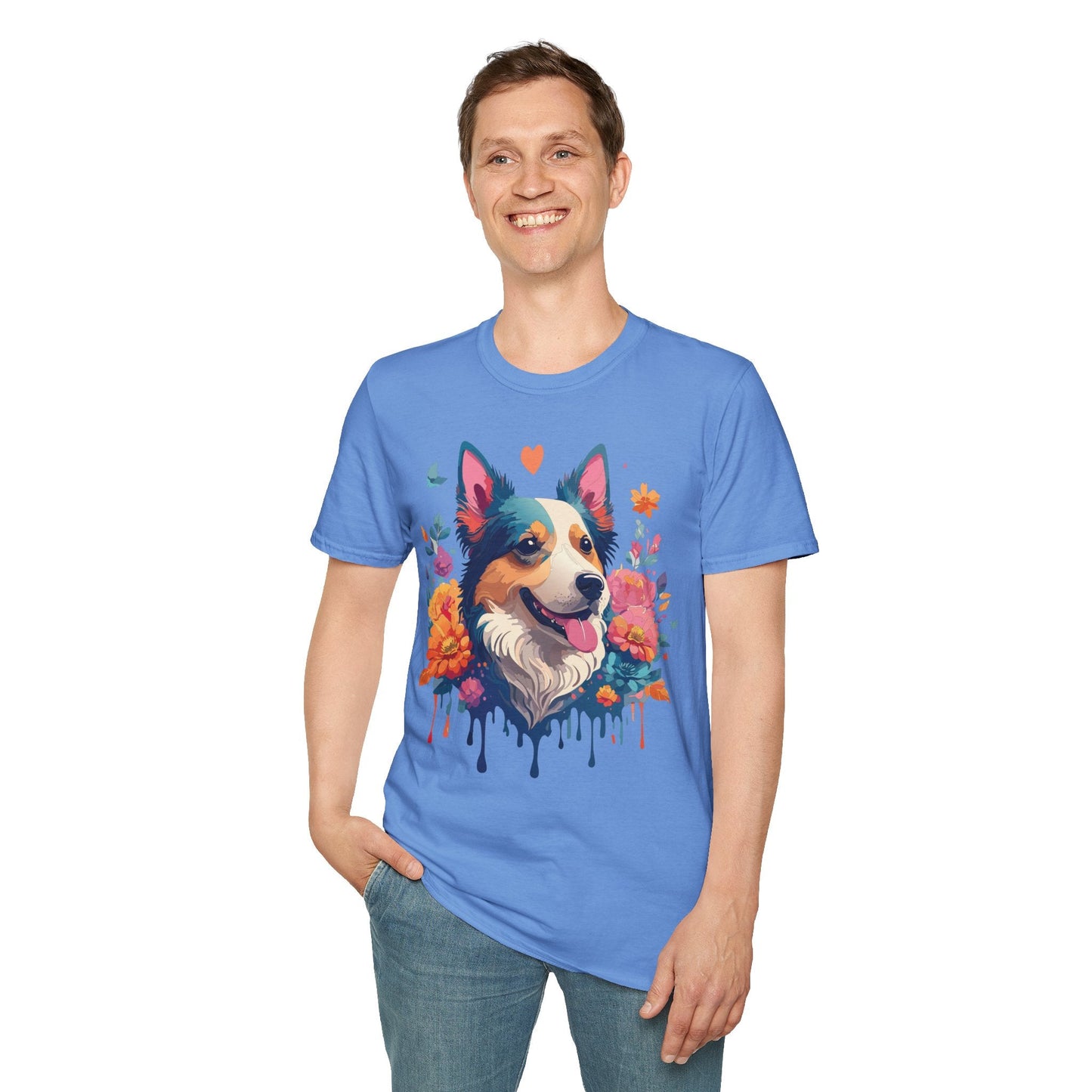 Animal Print Dog Shirt Unisex Softstyle Cotton Tee For Pet Lovers