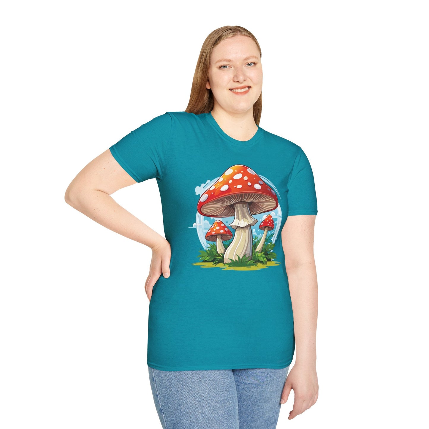 Mashroom Tee Shirt Unisex Funny Mashroom Design 100 Percent Cotton Softstyle Tee