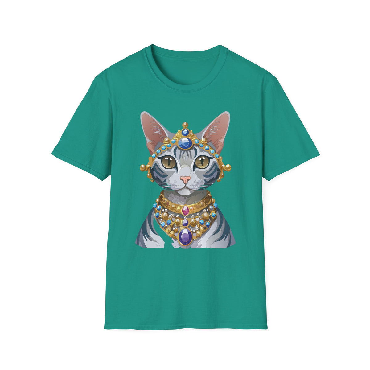 Regal Jewel-Studded Cat Tee | Cat T-Shirt