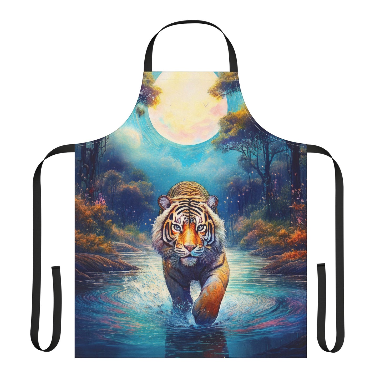 Tiger 100% Polyester Stain-resistant 31.5 x 25.6  Art Print Canvas Apron 1