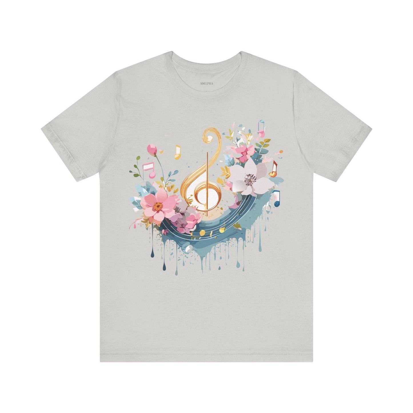 Music Graphic Unisex 100 Cotton Vintage Art with Musical Elements Tee 66