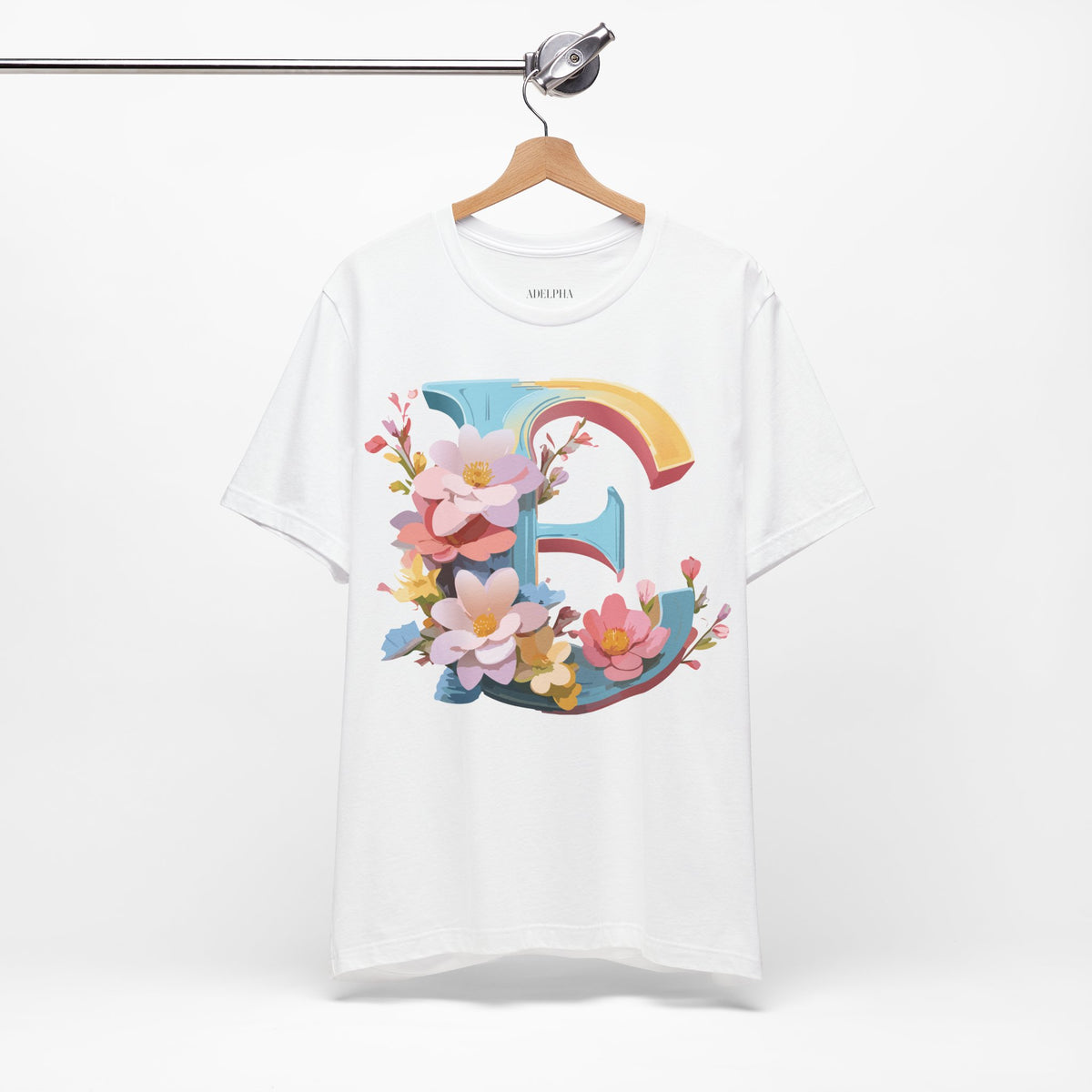 Letter E Graphic Unisex Cotton Bella+Canvas Tee with Art Letter Design